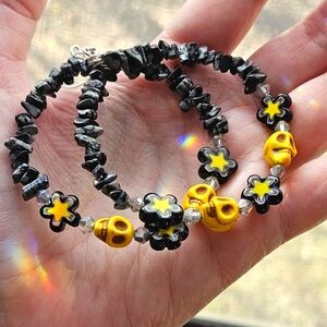 Sunlit Skulls Hoop Earrings